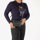 Valentino Garavani Rockstud Black Leather Shoulder Bag