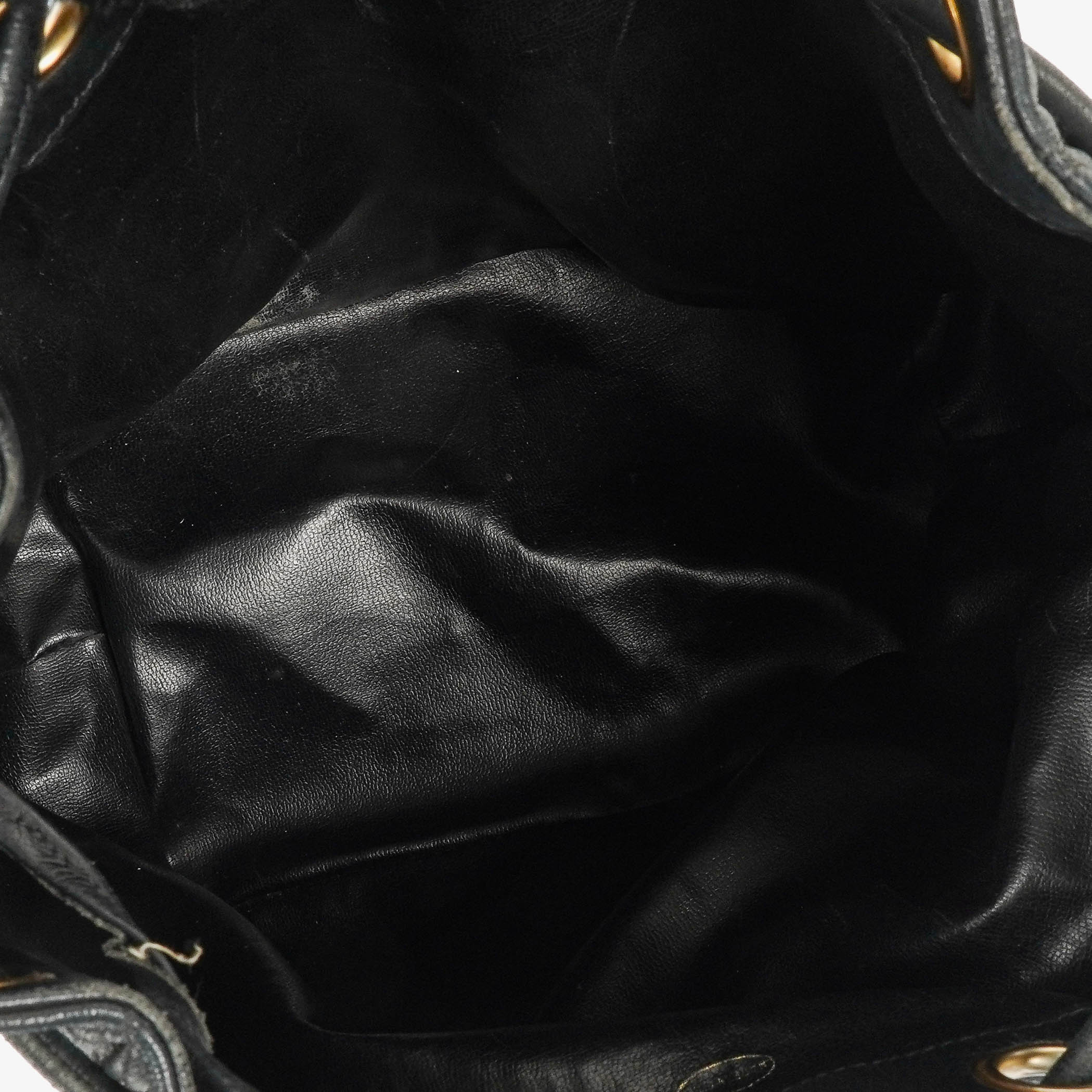 Chanel Black Quilted Leather Bucket Bag