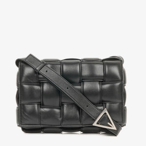 Bottega Veneta Cassette Padded Intrecciato Black Crossbody Bag