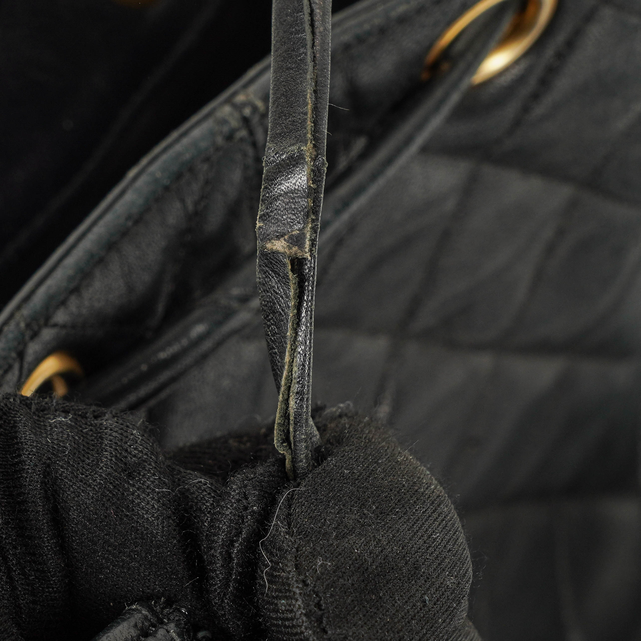 Chanel Black Quilted Leather Bucket Bag