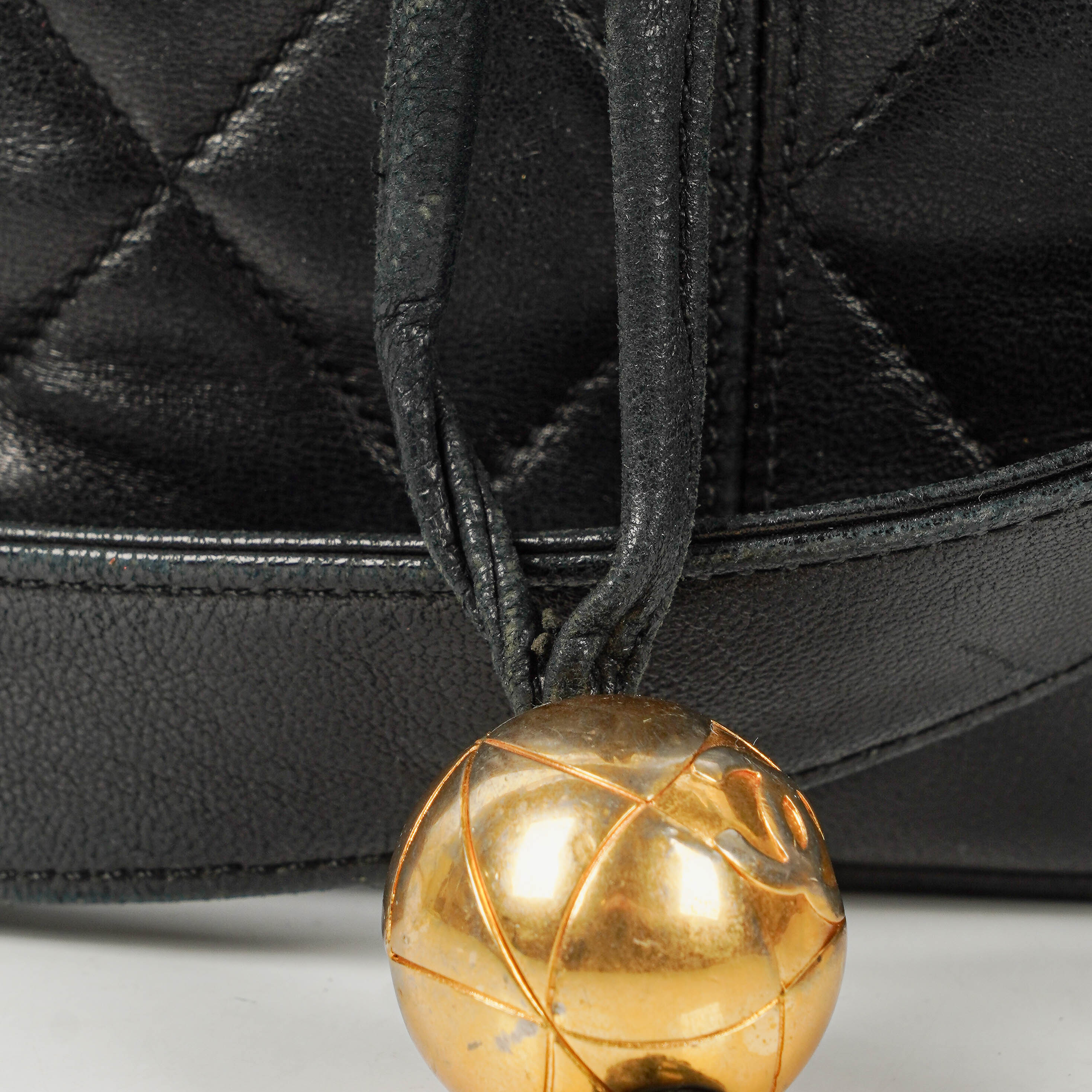 Chanel Black Quilted Leather Bucket Bag