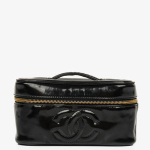 Chanel Black Patent Leather Vanity Case