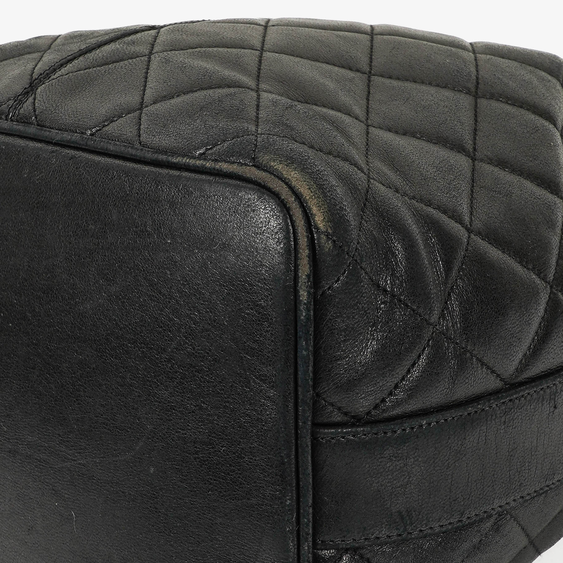 Chanel Black Quilted Leather Bucket Bag