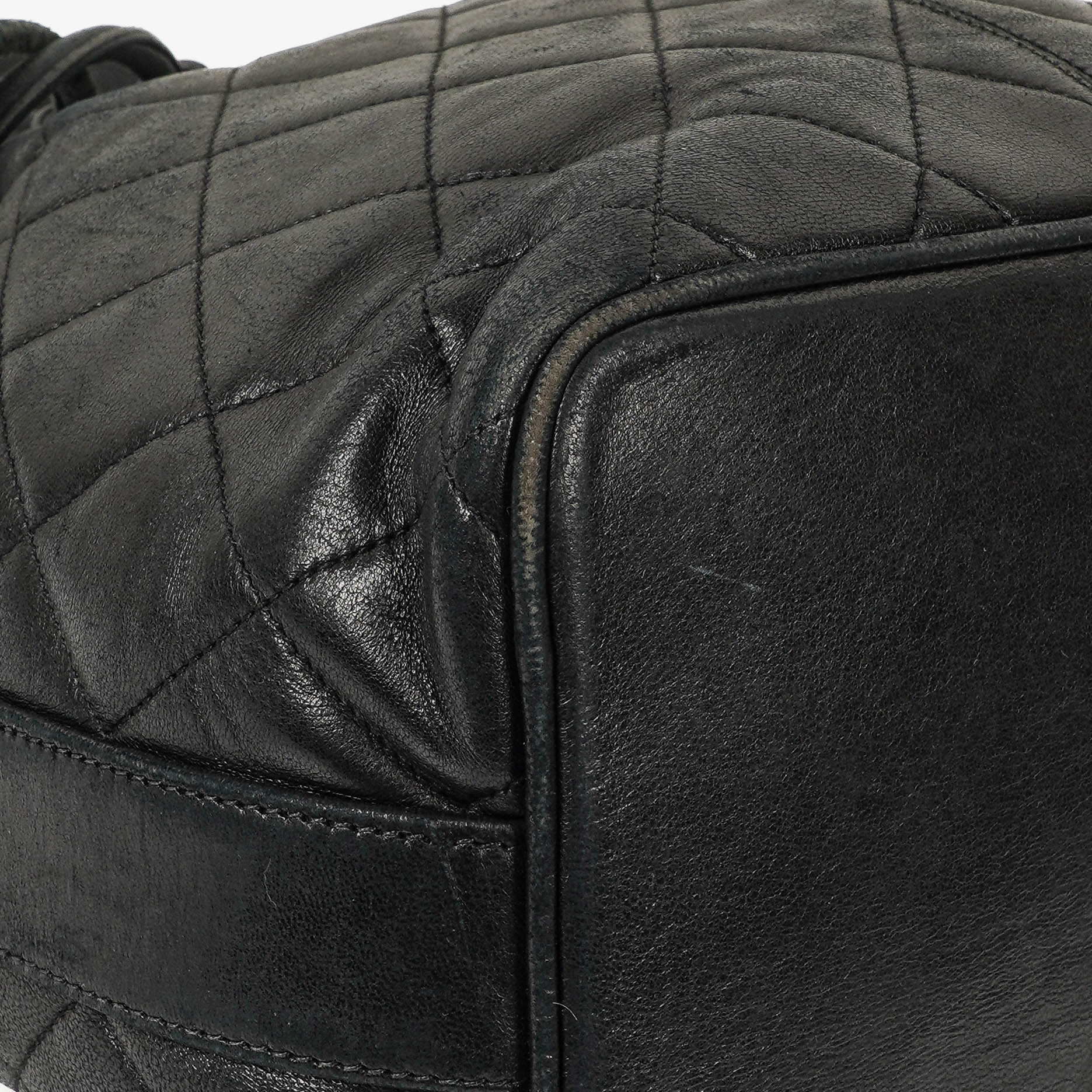 Chanel Black Quilted Leather Bucket Bag
