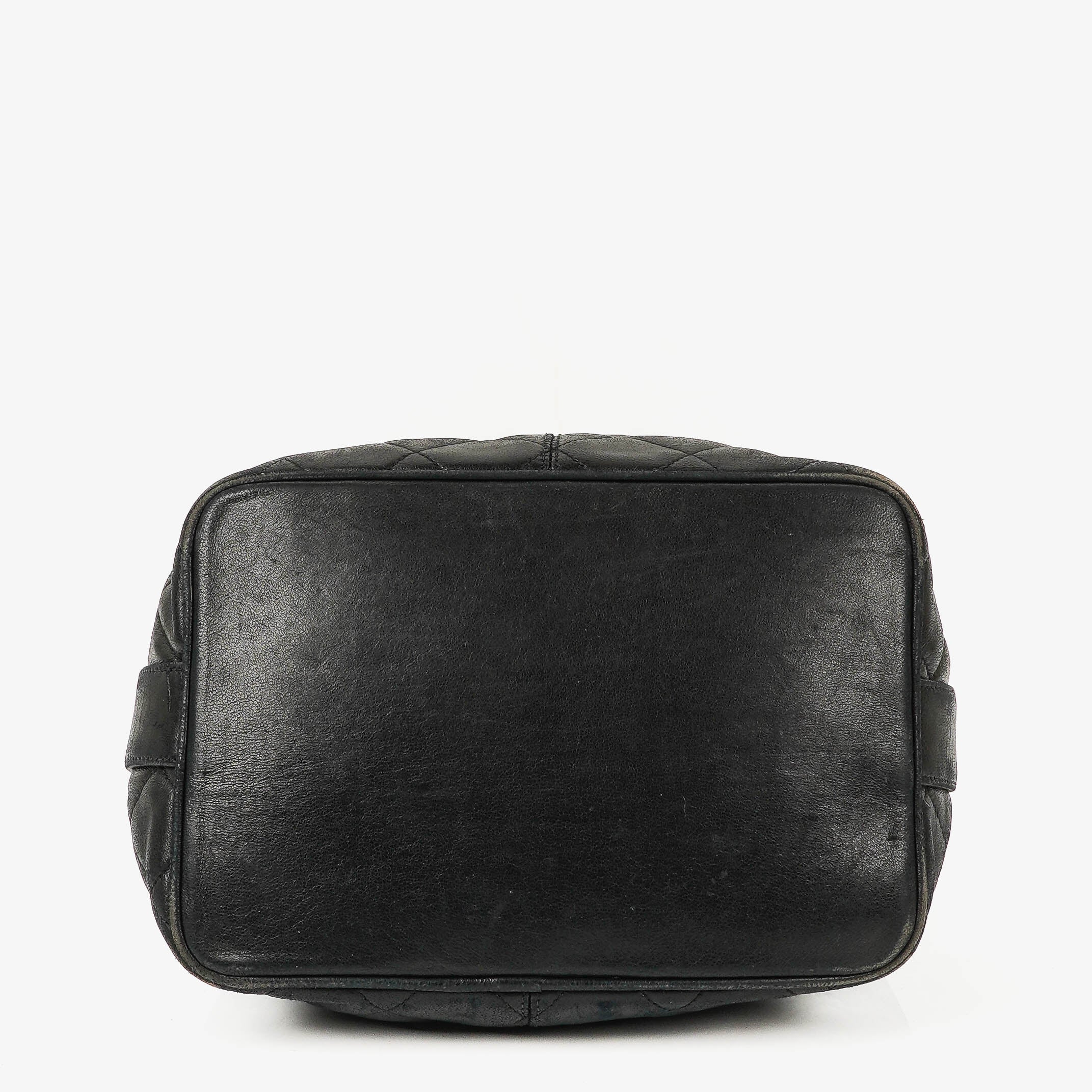 Chanel Black Quilted Leather Bucket Bag