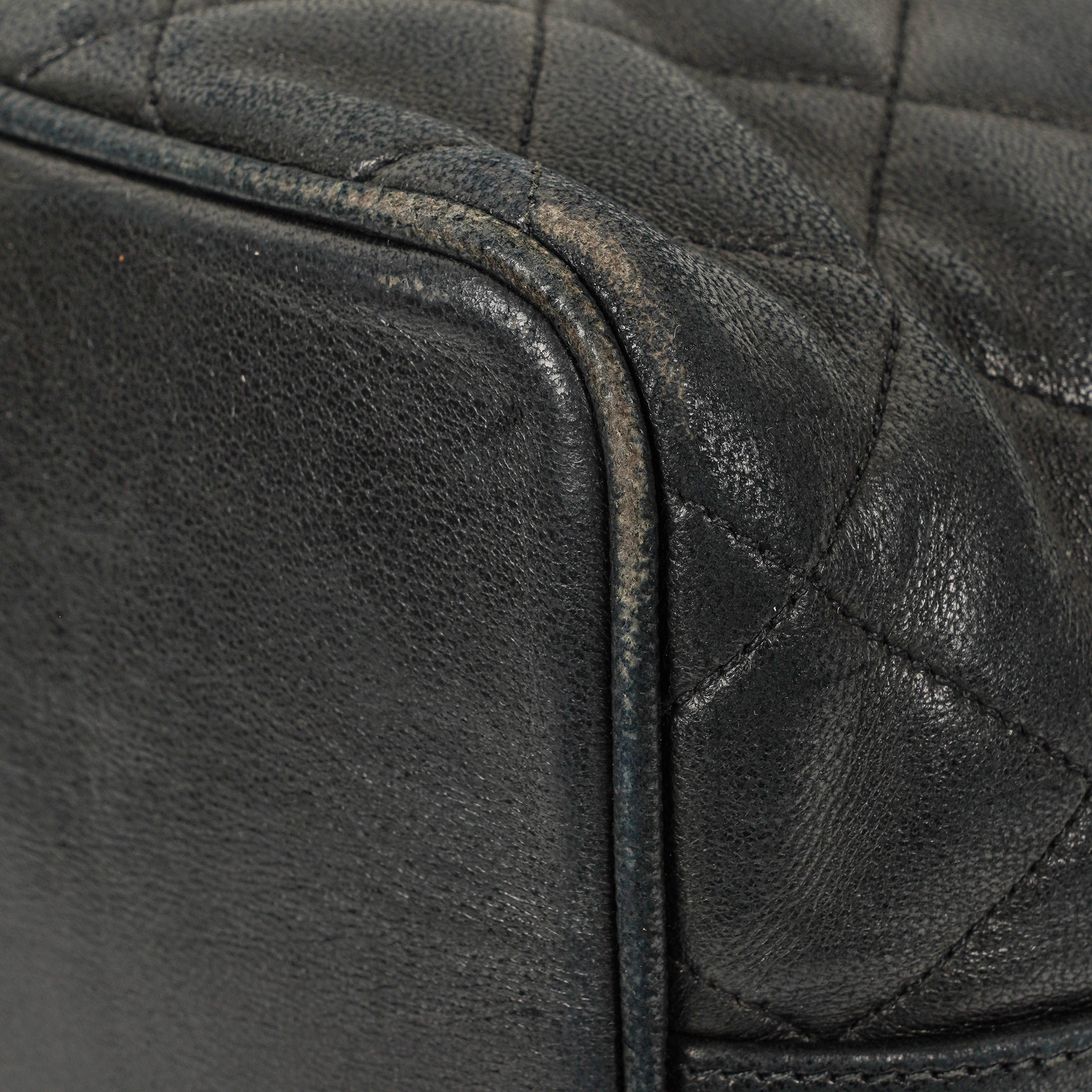 Chanel Black Quilted Leather Bucket Bag