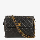 Chanel Black Quilted Leather CC Front Pocket Tote Bag