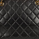 Chanel Black Quilted Leather CC Front Pocket Tote Bag