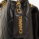 Chanel Black Quilted Leather CC Front Pocket Tote Bag
