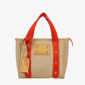 Louis Vuitton Antiguas Cabas PM Beige/Red Toile Canvas Bag