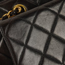 Chanel Black Quilted Leather CC Front Pocket Tote Bag