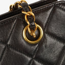 Chanel Black Quilted Leather CC Front Pocket Tote Bag
