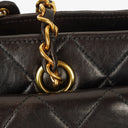 Chanel Black Quilted Leather CC Front Pocket Tote Bag