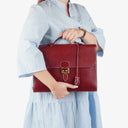 Hermes Sac a Depeches Rouge H Courchevel Leather 35cm Briefcase Bag