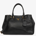 Prada Vitello Daino Black Leather Bag