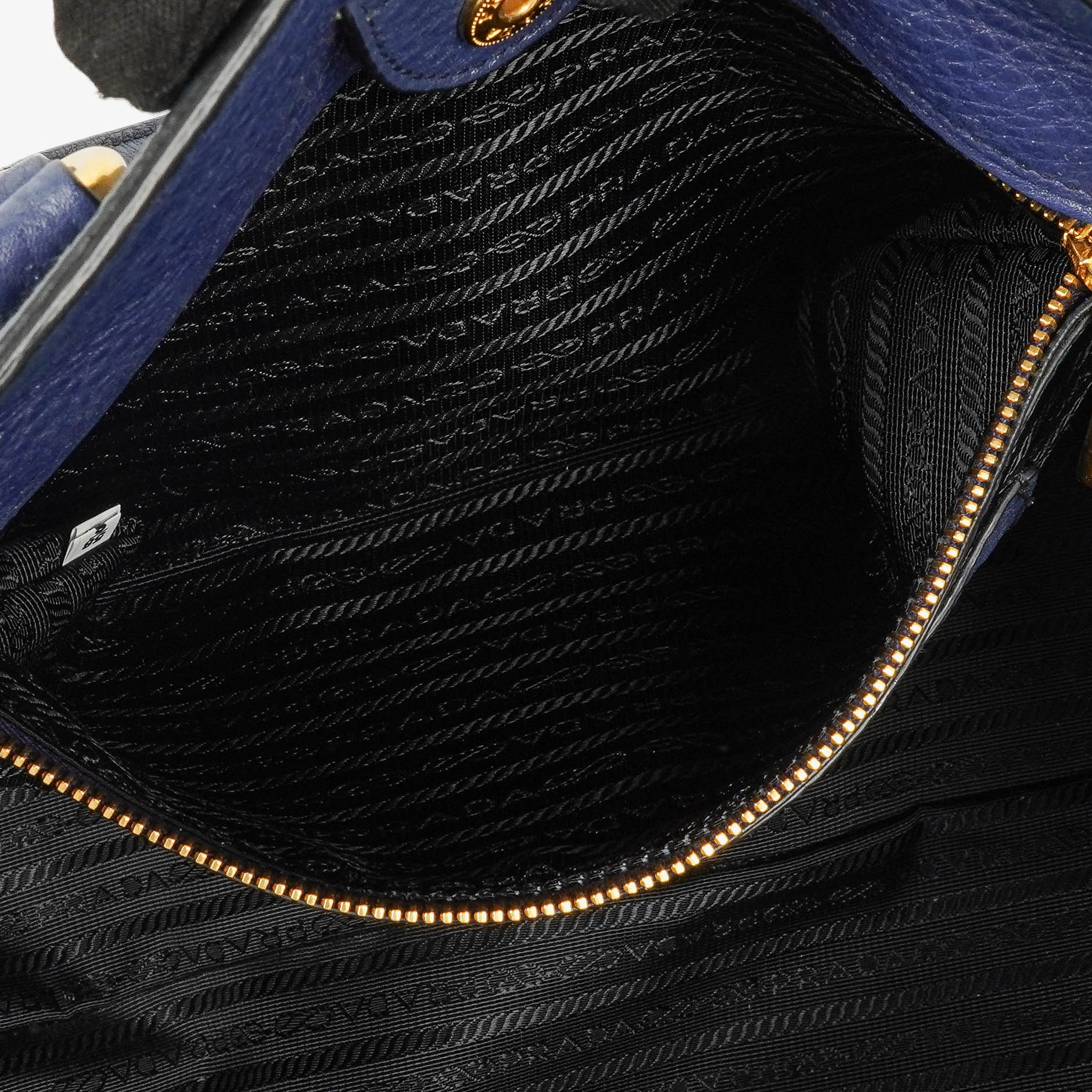 Prada Blue Leather Tote Bag