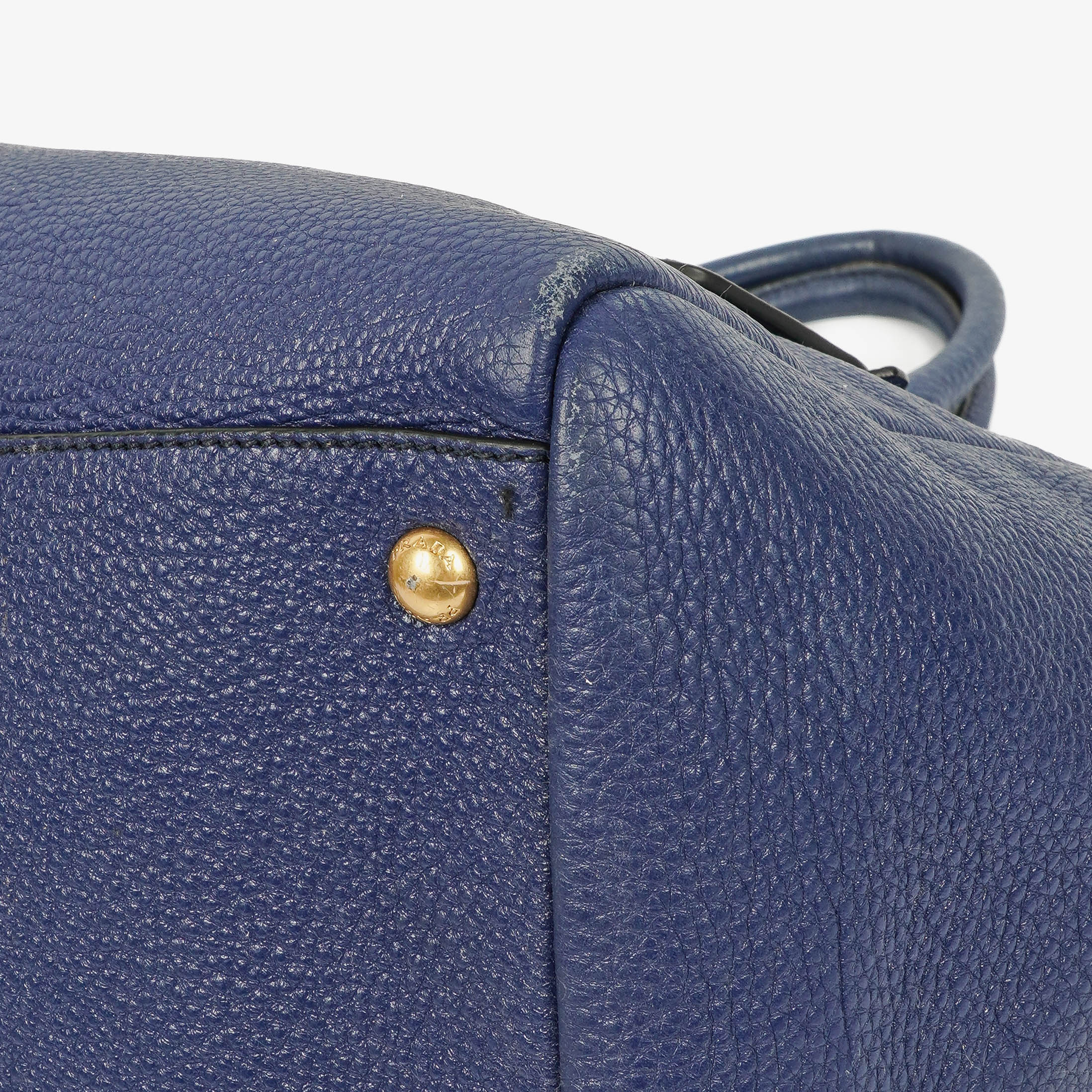 Prada Blue Leather Tote Bag