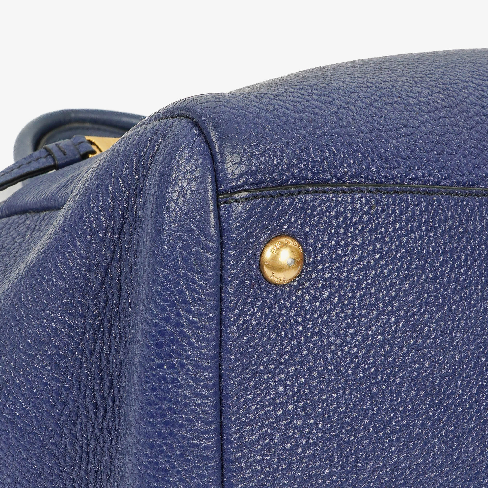 Prada Blue Leather Tote Bag