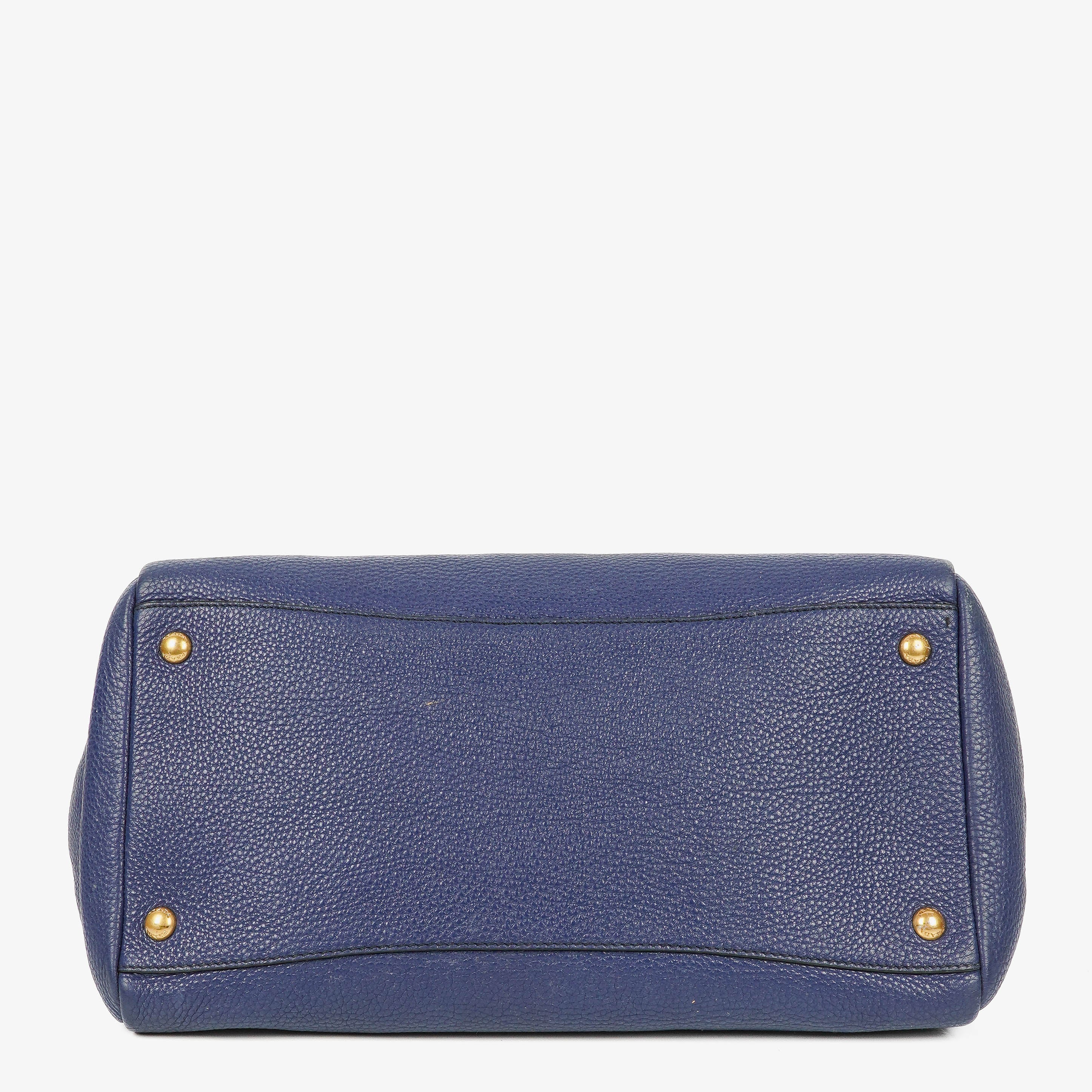 Prada Blue Leather Tote Bag