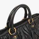 Miu Miu Matelasse Black Leather Tote Bag