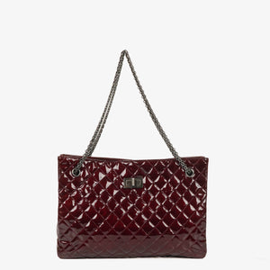 Chanel 2.55 Reissue Burgundy Patent Leather Tote Bag