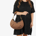 Gucci Brown Canvas/Leather Hobo Web Shoulder Bag