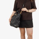 Miu Miu Matelasse Black Leather Tote Bag