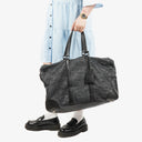 Prada Black Denim And Leather Duffle Travel Bag