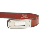 Hermes Kelly Double Tour Rouge H Swift Leather Bracelet Palladium Hardware