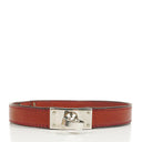 Hermes Kelly Double Tour Rouge H Swift Leather Bracelet Palladium Hardware