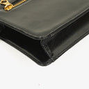Pochette bracelet Chanel en cuir verni noir avec logo CC