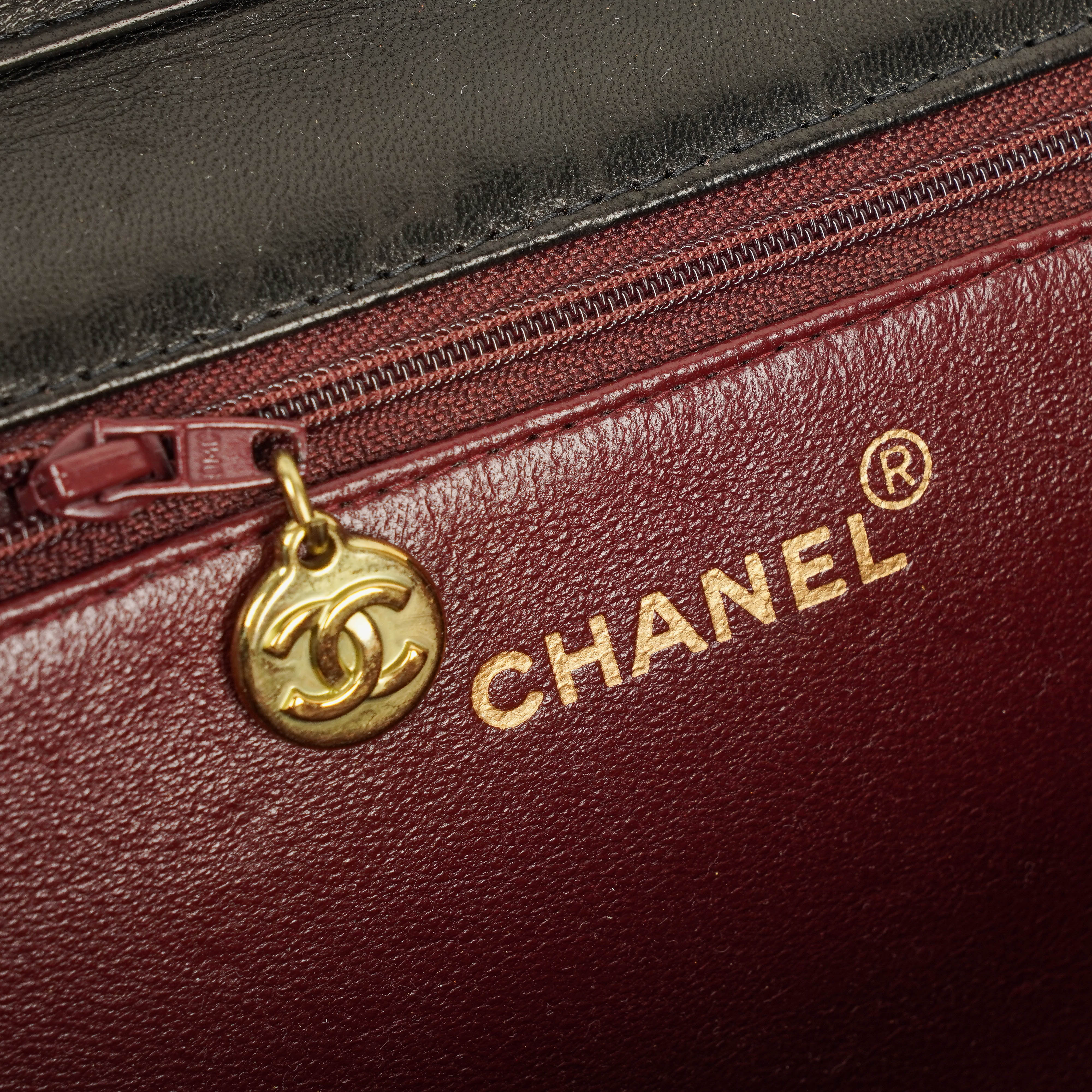 Chanel Classic Full Flap Bag Black Quilted Lambskin 24K Gold-Plated Hardware