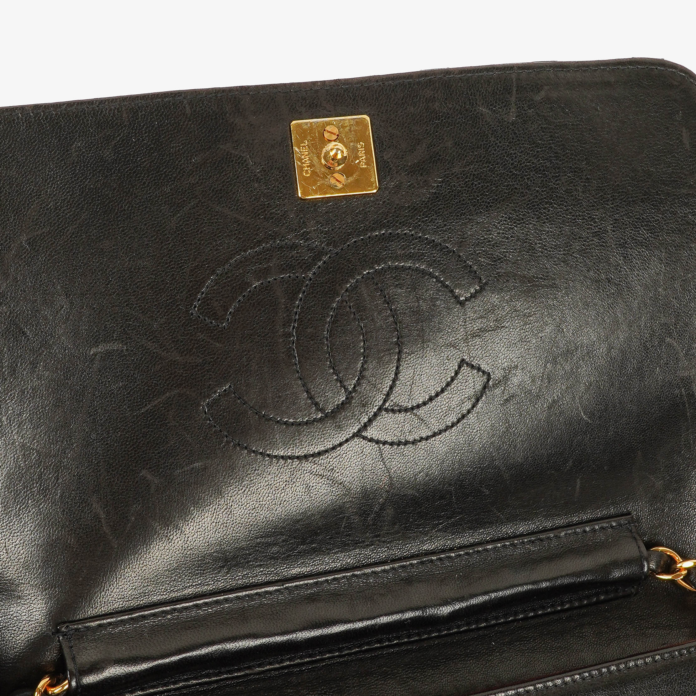 Chanel Classic Full Flap Bag Black Quilted Lambskin 24K Gold-Plated Hardware