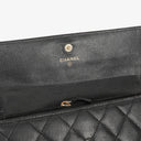 Chanel Large Boy Gusset Black Leather Quilted Flap Wallet