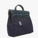 Hermes Herbag PM Vache Hunter Canvas 2 Way Backpack With Palladium Hardware