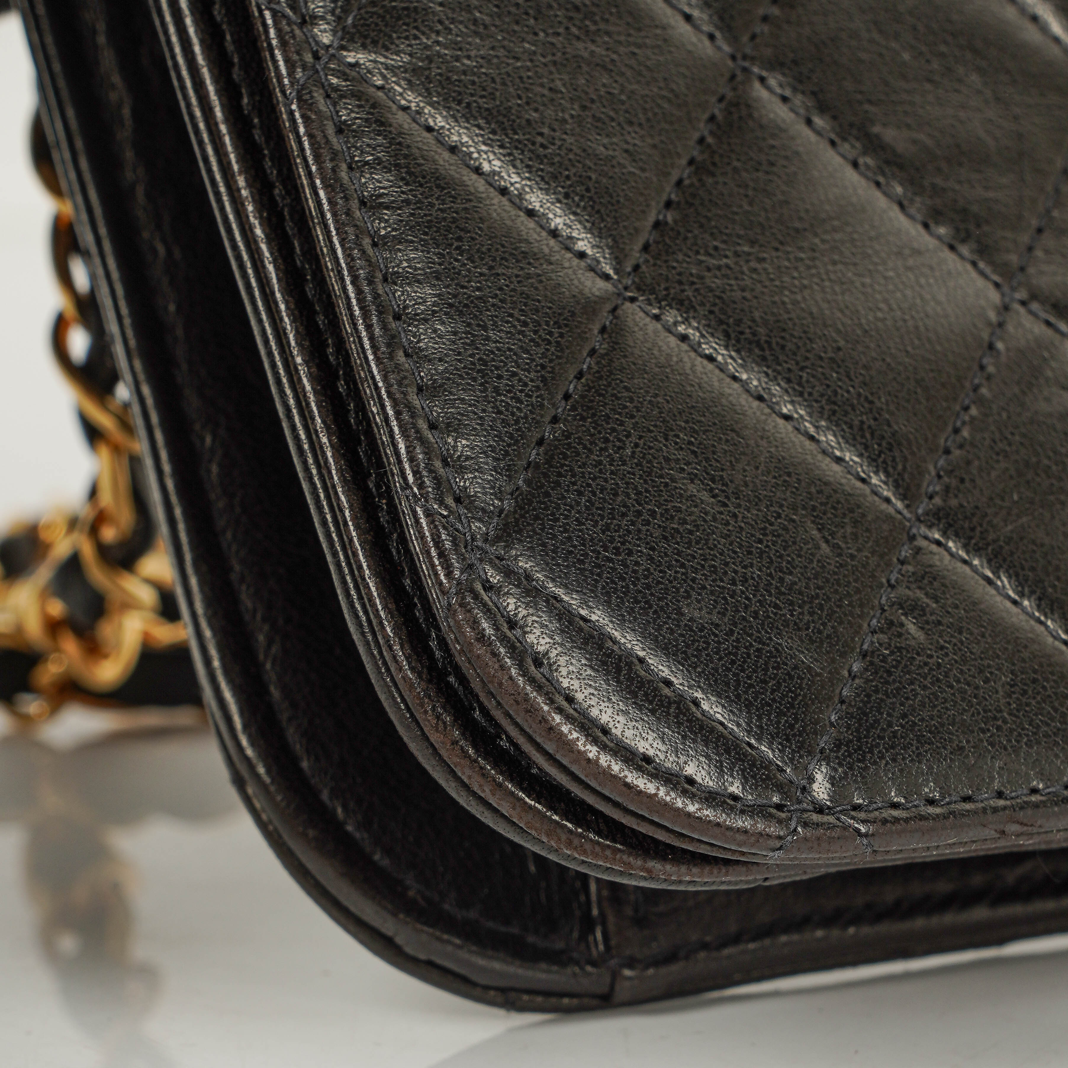 Chanel Classic Full Flap Bag Black Quilted Lambskin 24K Gold-Plated Hardware