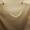 Celine White Leather Drawstring Bucket Bag