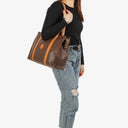 Celine Macadam Triomphe Brown Shoulder Bag