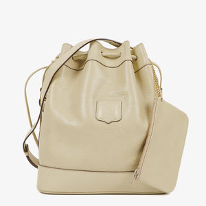 Celine White Leather Drawstring Bucket Bag