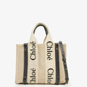 Chloe Small Woody linen Tote Bag