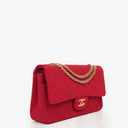 Chanel Medium Classic Vintage Double Flap Bag Quilted Jersey 24K Gold-Plated Hardware