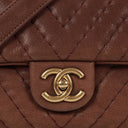 Chanel Surpique Chevron Iridescent Calfskin Flap Bag