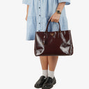Prada Galleria Large Saffiano Patent Leather Tote Bag