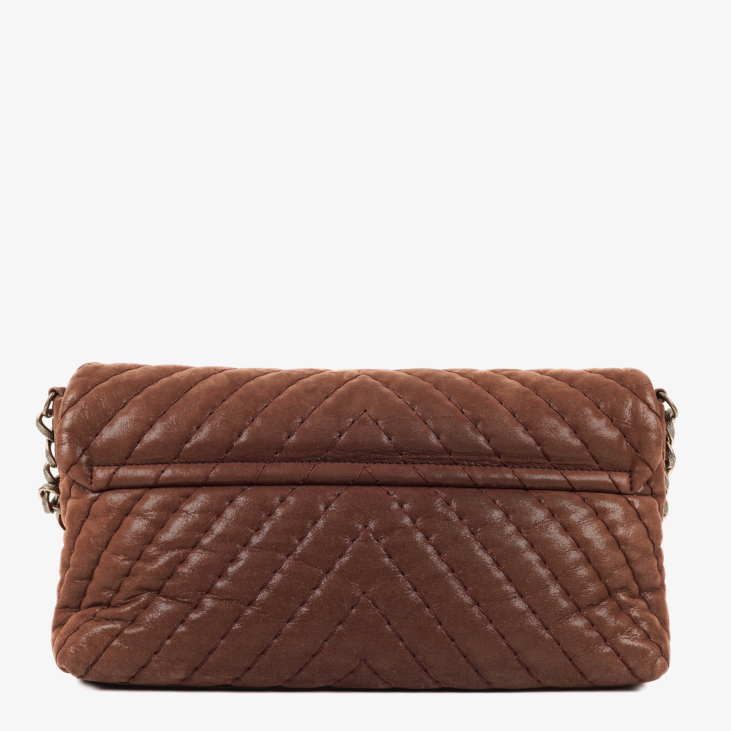Chanel Surpique Chevron Iridescent Calfskin Flap Bag