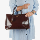 Prada Galleria Large Saffiano Patent Leather Tote Bag