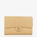 Chanel Classic Beige Leather Flap Wallet&nbsp;