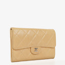 Chanel Classic Beige Leather Flap Wallet&nbsp;