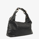 Gucci Black Horsebit Medium Leather Hobo Bag