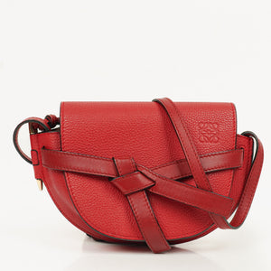Loewe Red Grained Leather Mini Gate Crossbody Bag