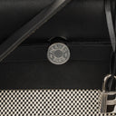 Hermes Zip Cabine Ecru/Blanc/Noir Viking Quadrille Canvas and Hunter Leather Bag